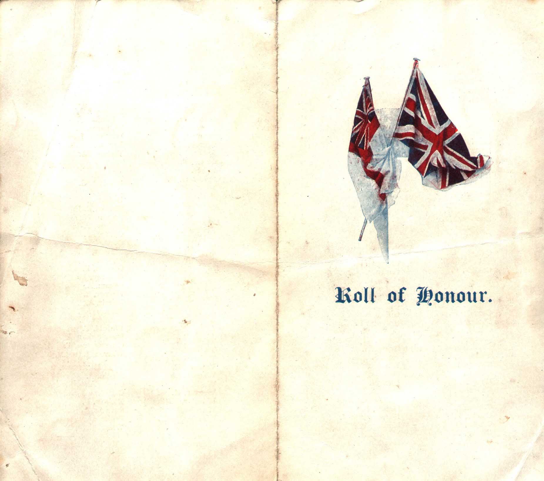 Roll Of Honour Cover - WWI