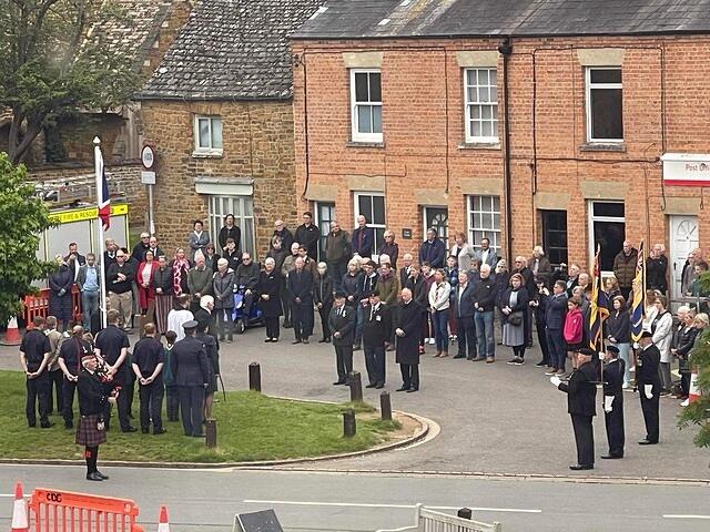 Some of the 100 or so people assembled for the ceremony