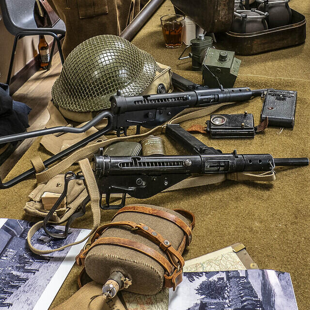 Some of the WWII memorabilia on display in the Hempton Lounge of the  Windmil