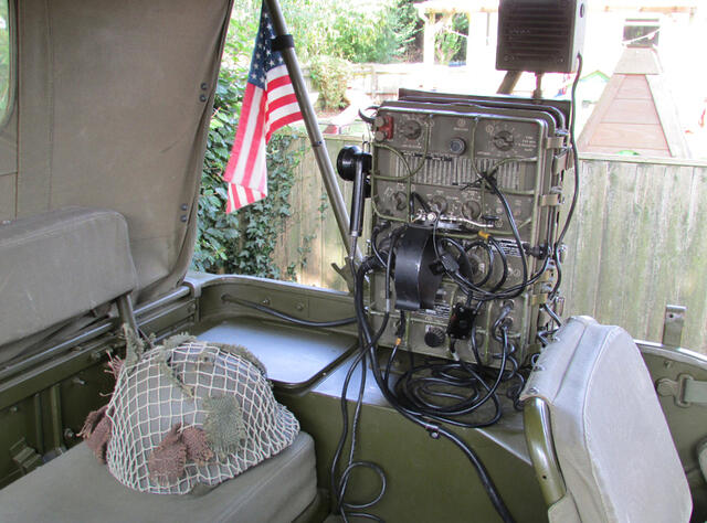 A replica Willys/Hotchkiss radio Airborne Jeep