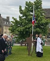 The union flag is raised by Clive Wincott