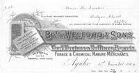 An early invoice for Welford & Sons