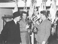 The BBC visiting Banbury Egg Producers in 1950 interviewing Donald Welford about Christmas chickens