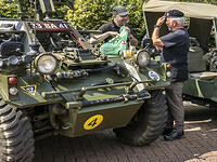 The Daimler Ferret armoured car, one of the military vehicles on display